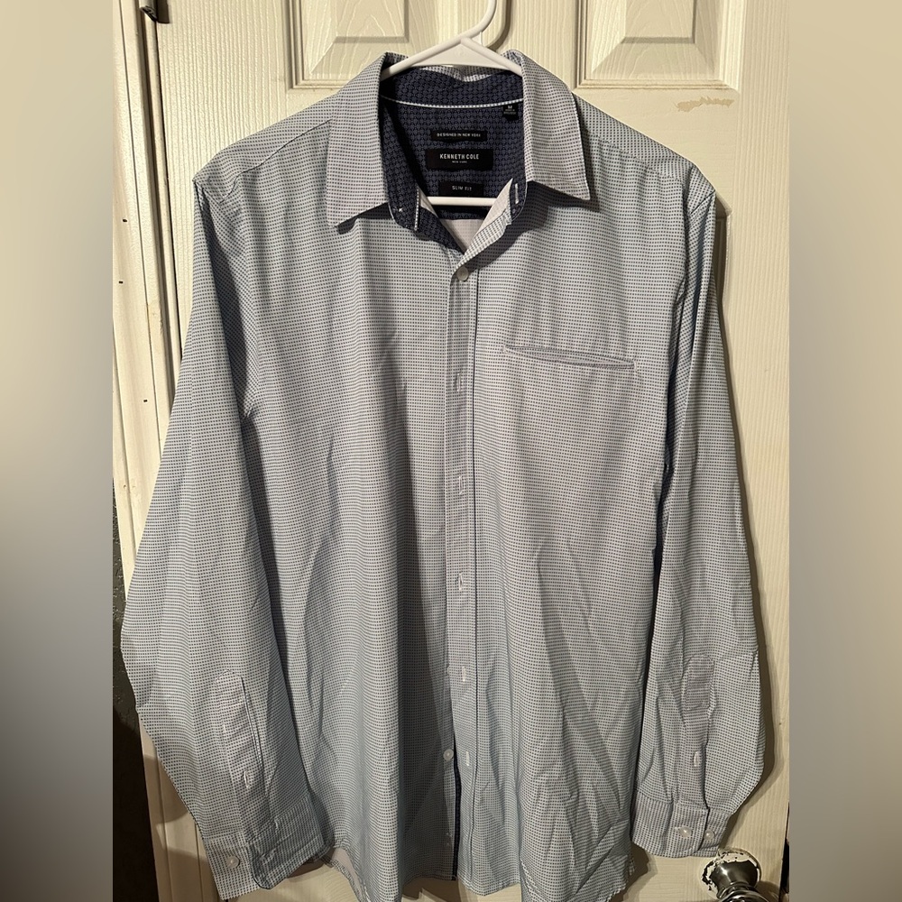 Kenneth Cole Blue Dress Shirt Classic Style